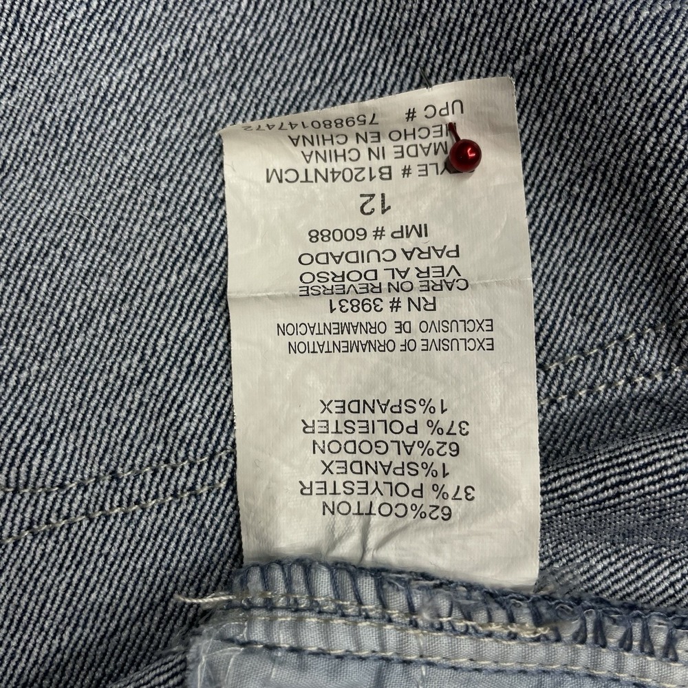 Democracy Patchwork Jeans Sz 12 Jeans Stretchy Distressed Raw Ankle Cropped - Picture 7 of 10